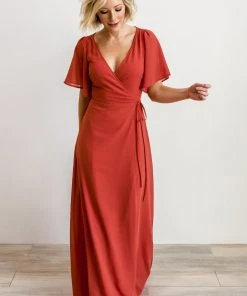 BB Custom Ivy Wrap Maxi Dress | Clay 32 BB Custom Ivy Wrap Maxi Dress | Clay