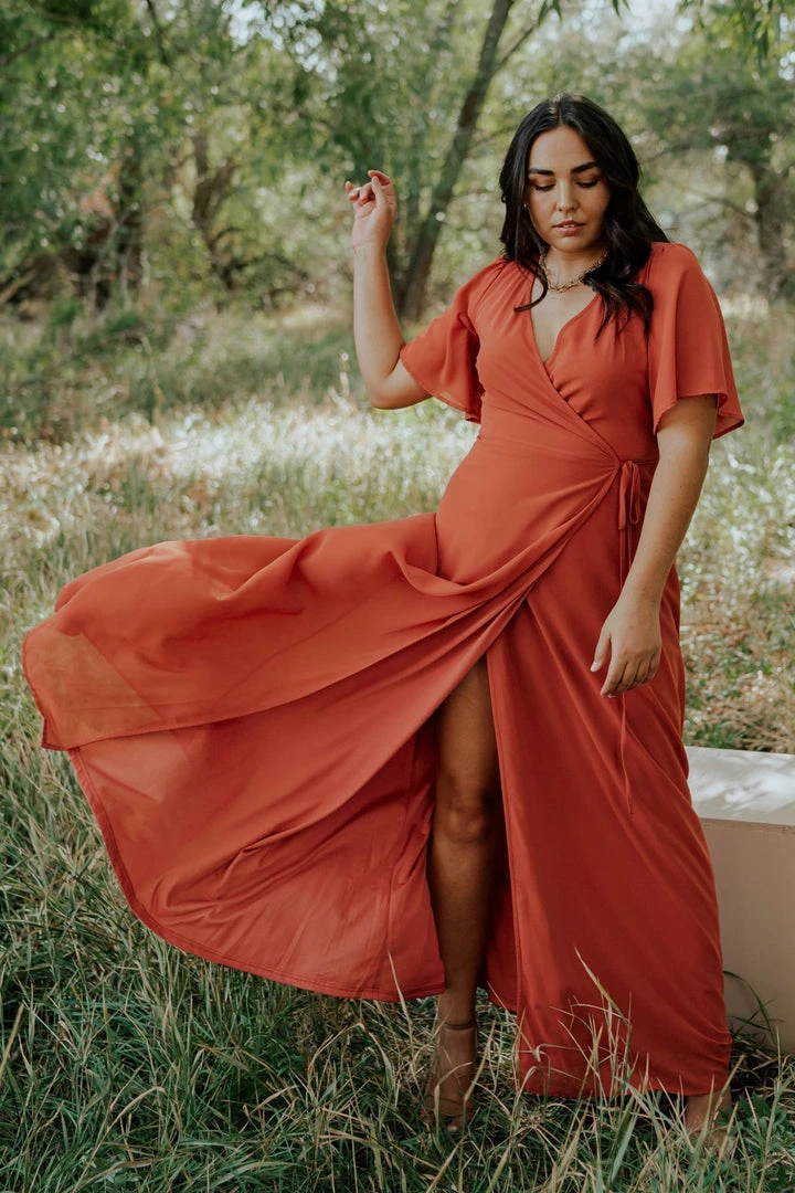 BB Custom Ivy Wrap Maxi Dress | Clay 1 BB Custom Ivy Wrap Maxi Dress | Clay