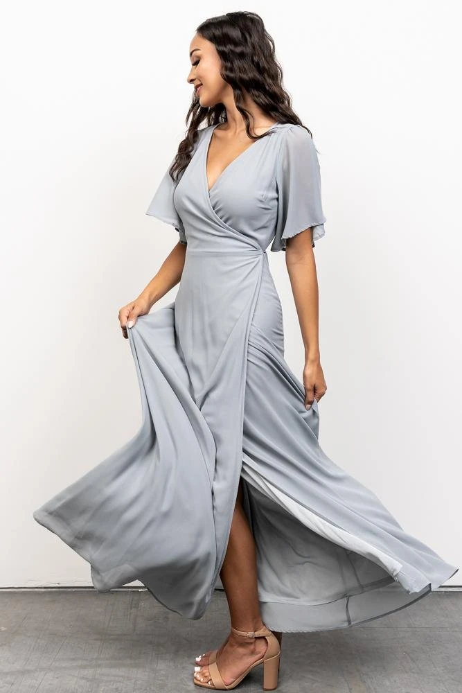 BB Custom Ivy Wrap Maxi Dress | Light Blue 7 BB Custom Ivy Wrap Maxi Dress | Light Blue