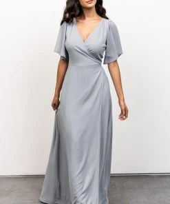 BB Custom Ivy Wrap Maxi Dress | Light Blue 18 BB Custom Ivy Wrap Maxi Dress | Light Blue