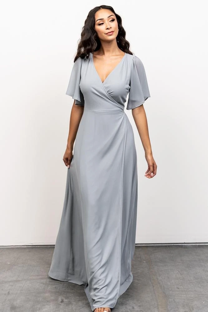 BB Custom Ivy Wrap Maxi Dress | Light Blue 6 BB Custom Ivy Wrap Maxi Dress | Light Blue
