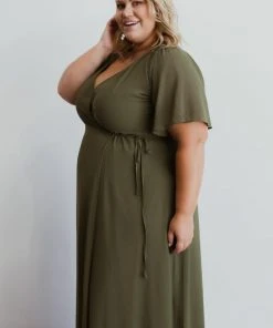 BB Custom Dresses Ivy Wrap Maxi Dress | Olive 12 BB Custom Dresses Ivy Wrap Maxi Dress | Olive