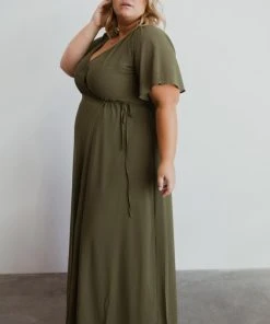 BB Custom Dresses Ivy Wrap Maxi Dress | Olive 14 BB Custom Dresses Ivy Wrap Maxi Dress | Olive