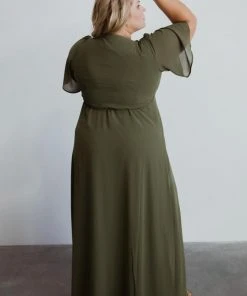 BB Custom Dresses Ivy Wrap Maxi Dress | Olive 16 BB Custom Dresses Ivy Wrap Maxi Dress | Olive