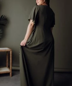 BB Custom Dresses Ivy Wrap Maxi Dress | Olive 15 BB Custom Dresses Ivy Wrap Maxi Dress | Olive