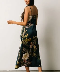 IBS Jackie Column Midi Dress | Navy Floral