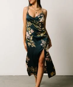IBS Jackie Column Midi Dress | Navy Floral