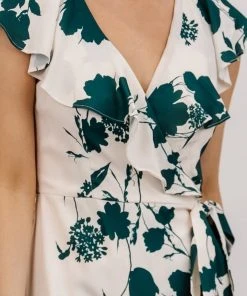 Soi Dresses Jacqueline Wrap Maxi Dress | Green Floral