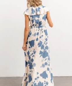 Soi Jacqueline Wrap Maxi Dress | Ivory + Slate Floral Dresses