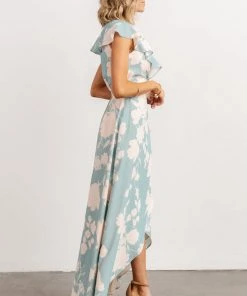Soi Dresses Jacqueline Wrap Maxi Dress | Robin Blue Floral