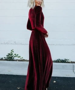 BB Custom Jada Ribbed Velvet Wrap Dress | Mulberry Dresses