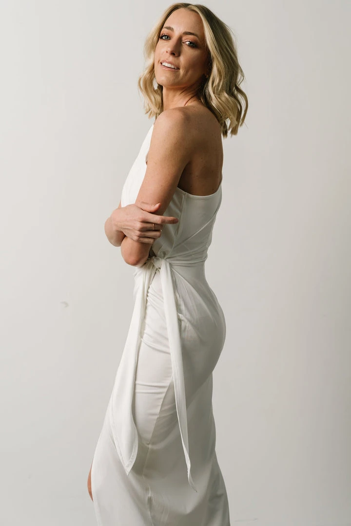 DD Jaden One Shoulder Maxi Dress | Off White 4 DD Jaden One Shoulder Maxi Dress | Off White