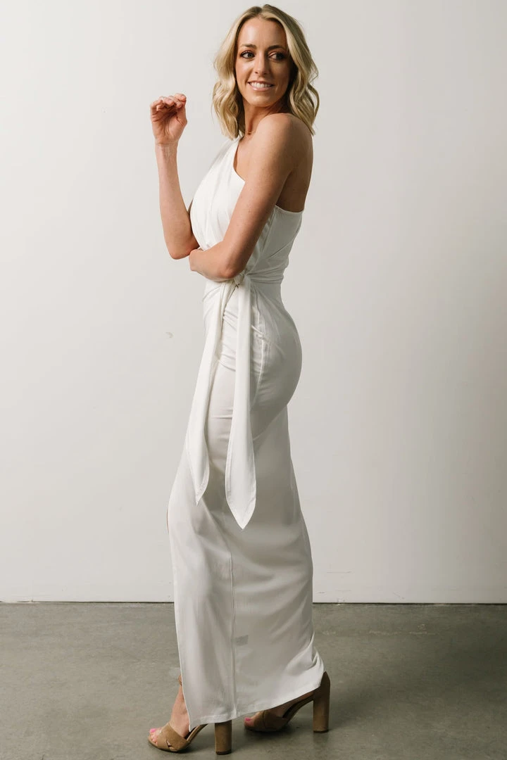 DD Jaden One Shoulder Maxi Dress | Off White 3 DD Jaden One Shoulder Maxi Dress | Off White