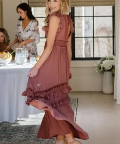 BB Custom Jasmine Ruffle Maxi Dress | Rosy Brown Dresses 16 BB Custom Jasmine Ruffle Maxi Dress | Rosy Brown Dresses
