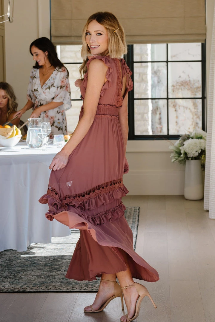 BB Custom Jasmine Ruffle Maxi Dress | Rosy Brown Dresses 6 BB Custom Jasmine Ruffle Maxi Dress | Rosy Brown Dresses