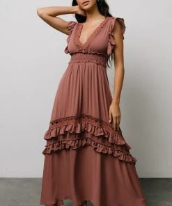BB Custom Jasmine Ruffle Maxi Dress | Rosy Brown Dresses 18 BB Custom Jasmine Ruffle Maxi Dress | Rosy Brown Dresses