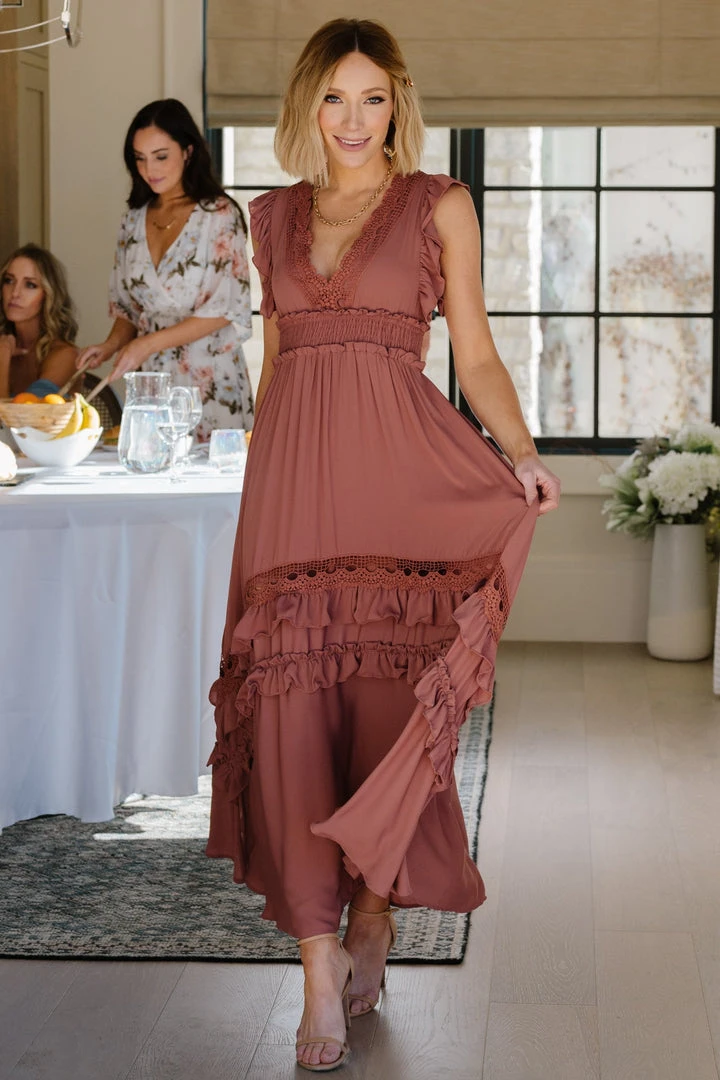 BB Custom Jasmine Ruffle Maxi Dress | Rosy Brown Dresses 2 BB Custom Jasmine Ruffle Maxi Dress | Rosy Brown Dresses