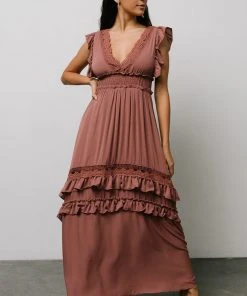 BB Custom Jasmine Ruffle Maxi Dress | Rosy Brown Dresses 21 BB Custom Jasmine Ruffle Maxi Dress | Rosy Brown Dresses