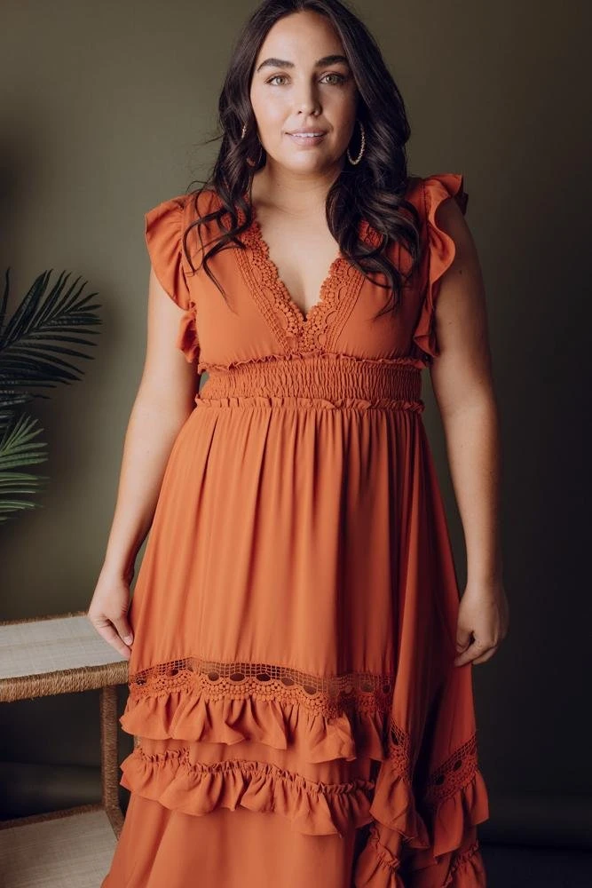 BB Custom Dresses Jasmine Ruffle Maxi Dress | Rust 6 BB Custom Dresses Jasmine Ruffle Maxi Dress | Rust