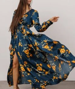 BB Custom Dresses Jenna Maxi Dress | Dark Blue Floral