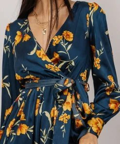 BB Custom Dresses Jenna Maxi Dress | Dark Blue Floral