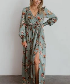 BB Custom Dresses Jenna Maxi Dress | Sage Floral