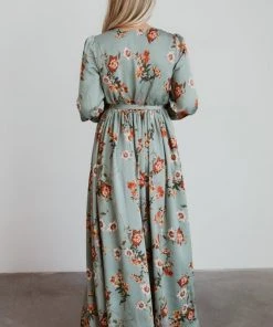BB Custom Dresses Jenna Maxi Dress | Sage Floral