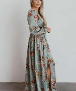 BB Custom Dresses Jenna Maxi Dress | Sage Floral