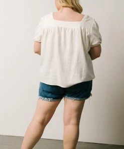 HAY Boho Jennica Square Neck Top | Ivory