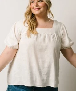 HAY Boho Jennica Square Neck Top | Ivory