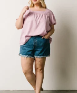 HAY Vacation Jennica Square Neck Top | Lilac