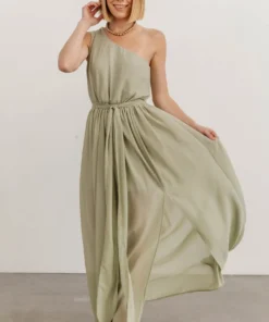 DD Dresses Jessica One Shoulder Maxi Dress | Sage