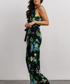 SL Jolene Halter Neck Jumpsuit | Navy Multi Floral