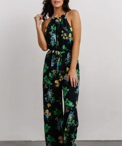 SL Jolene Halter Neck Jumpsuit | Navy Multi Floral