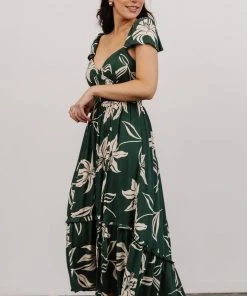ANG Dresses Jolie Ruffle Midi Dress | Green Floral 10 ANG Dresses Jolie Ruffle Midi Dress | Green Floral