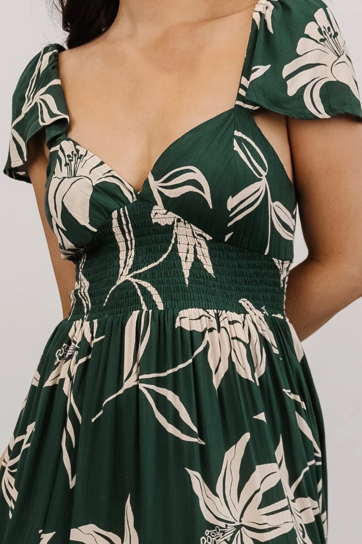 ANG Dresses Jolie Ruffle Midi Dress | Green Floral 5 ANG Dresses Jolie Ruffle Midi Dress | Green Floral