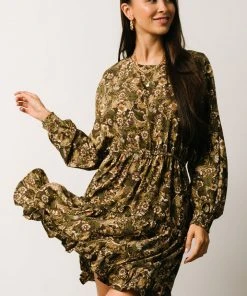 HAY Jordan Short Dress | Olive Print Dresses