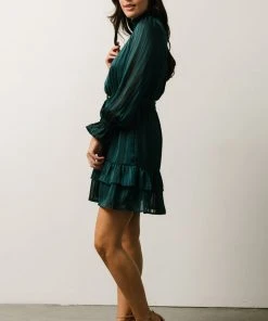 DF Dresses Joyce High Neck Mini Dress | Lagoon