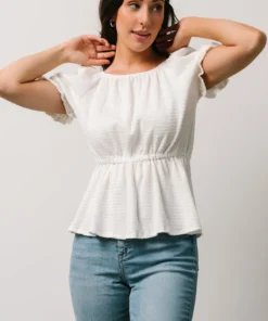 HAY Jules Smocked Top | Off White