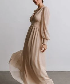 RR Juliette Shimmer Maxi Dress | Champagne