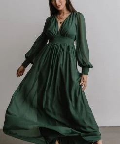 RR Dresses Juliette Shimmer Maxi Dress | Green