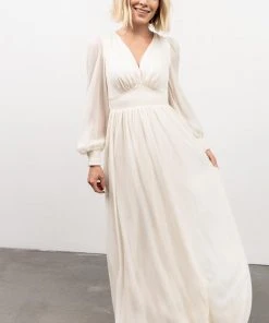 RR Juliette Shimmer Maxi Dress | Off White Dresses