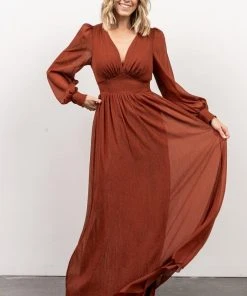 RR Juliette Shimmer Maxi Dress | Rust Dresses