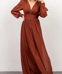 RR Juliette Shimmer Maxi Dress | Rust Dresses
