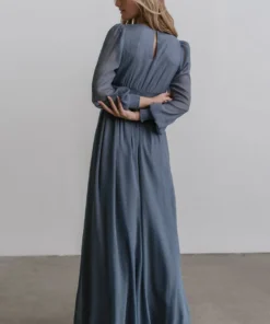 RR Juliette Shimmer Maxi Dress | Slate Blue 2 RR Juliette Shimmer Maxi Dress | Slate Blue