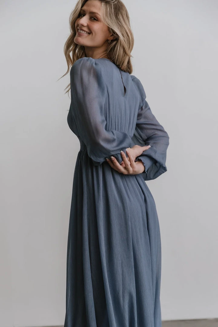 RR Juliette Shimmer Maxi Dress | Slate Blue RR Juliette Shimmer Maxi Dress | Slate Blue