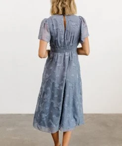 RR June Smocked Midi Dress | Blue