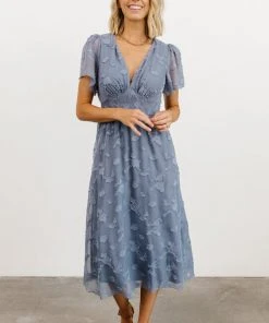 RR June Smocked Midi Dress | Blue