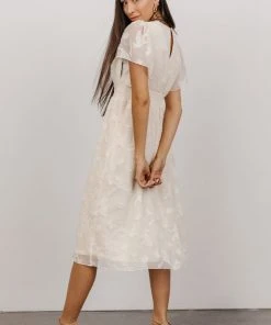 RR June Smocked Midi Dress | Vintage Cream