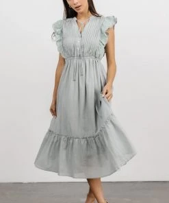 IL Dresses Kaitlyn Pintuck Dress | Light Sage